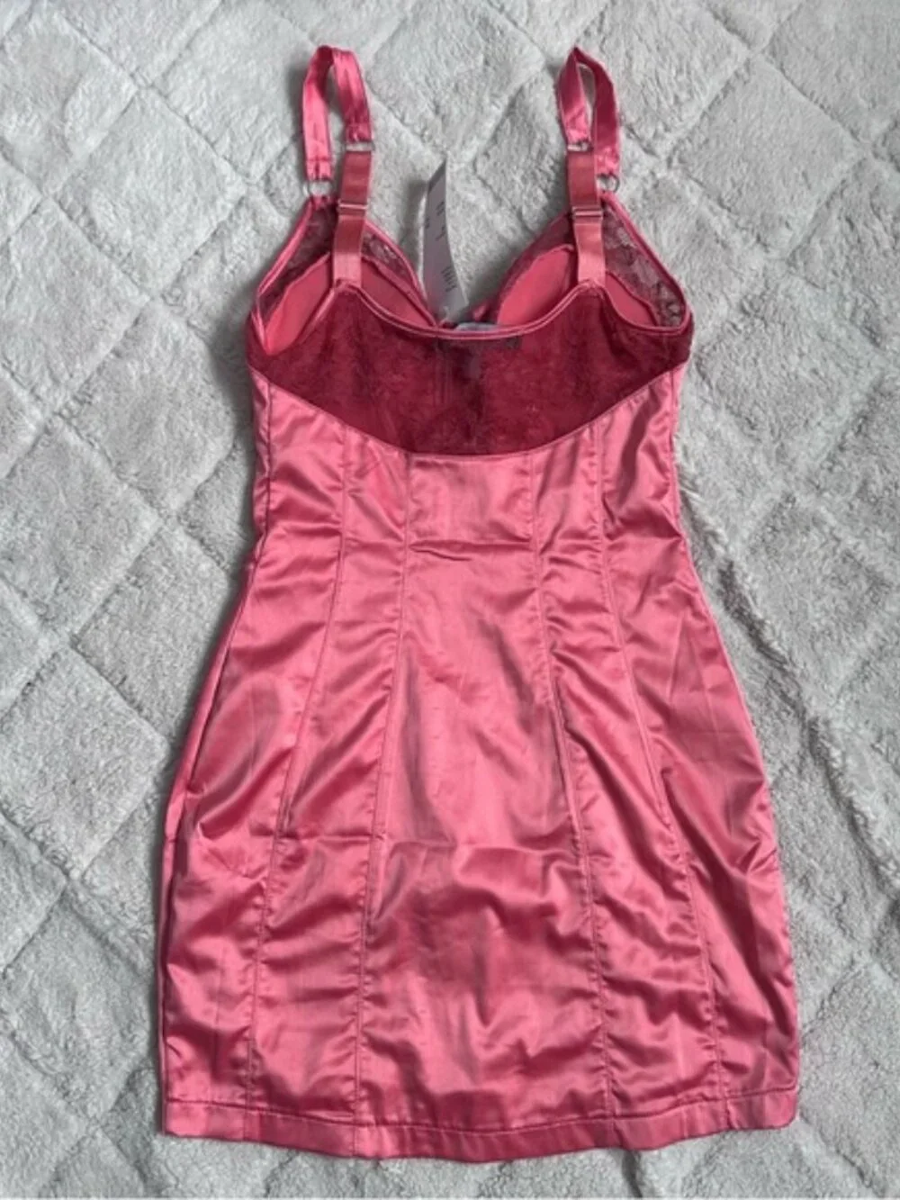 Urban Outfitters | Coral Pink Piper Satin Corset Dress | Size Extra Small - Picture 4 of 13